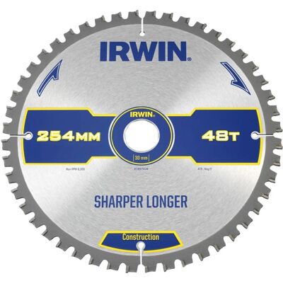 Lama di Sega Circolare a Miter Irwin 254mm - 48T, ATB/Neg Lama di Sega Circolare a Miter Irwin 254mm - 48T, ATB/Neg