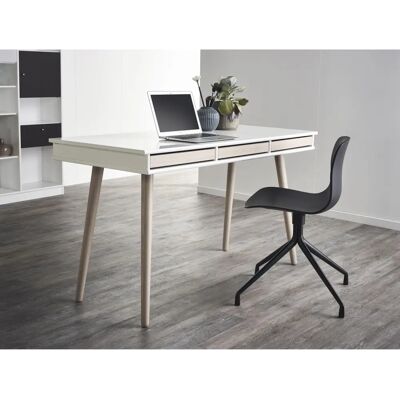 Hammel Mistral Schreibtisch - Weiß (Eiche pigmentiert) - 3 Schubladen - 137,4cm x 75cm x 60cm Hammel Mistral Schreibtisch - Weiß (Eiche pigmentiert) - 3 Schubladen - 137,4cm x 75cm x 60cm