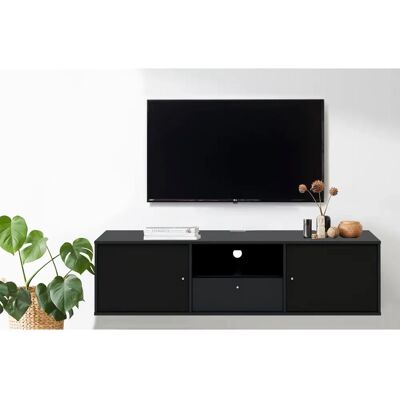 Hammel Mistral Wand-TV-Board - 161,5cm, Schwarz gebeizt Hammel Mistral Wand-TV-Board - 161,5cm, Schwarz gebeizt