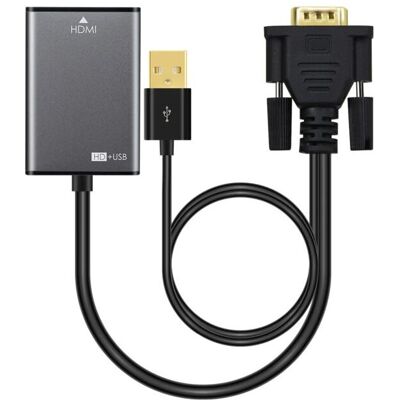 MicroConnect VGA HDMI Kaapeli - 0,15m Musta - VGA:n ja HDMI:n sovitin MicroConnect VGA HDMI Kaapeli - 0,15m Musta - VGA:n ja HDMI:n sovitin