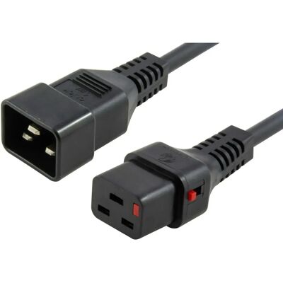 MicroConnect PC1285 Strømkabel - Sort - 2m - IEC C20 til C19 lås MicroConnect PC1285 Strømkabel - Sort - 2m - IEC C20 til C19 lås