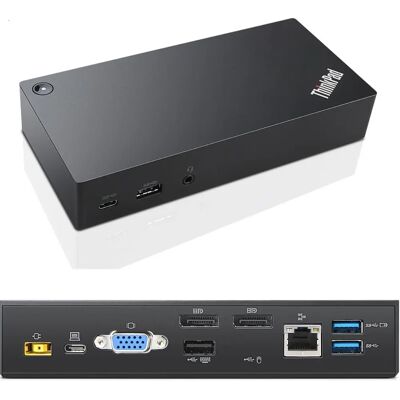 Lenovo ThinkPad USB-C Dock - VGA, 2 x DP - Schwarzer Dock Lenovo ThinkPad USB-C Dock - VGA, 2 x DP - Schwarzer Dock