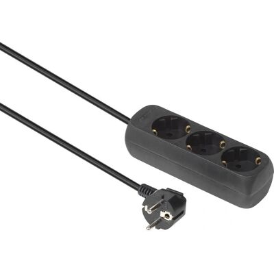 Microconnect GRU0033B Strømforlengelse - 3m, 3 Uttak - Svart Microconnect GRU0033B Strømforlengelse - 3m, 3 Uttak - Svart