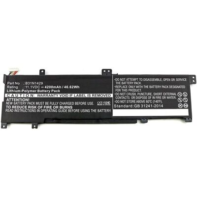 CoreParts Asus Laptop Battery - 39Wh, Black, Model A501C1-Z1-C10 CoreParts Asus Laptop Battery - 39Wh, Black, Model A501C1-Z1-C10