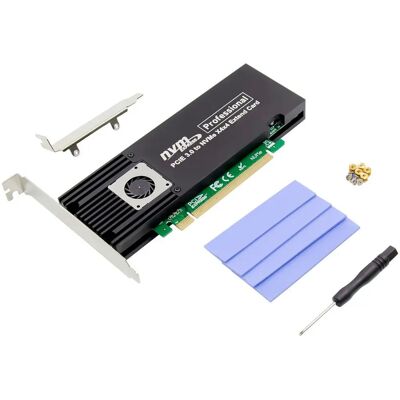 MicroConnect PCIe x16 til X4X4 M.2 NVMe SSD-adapter - Høyhastighetslagringskontroller MicroConnect PCIe x16 til X4X4 M.2 NVMe SSD-adapter - Høyhastighetslagringskontroller