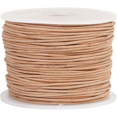 Beige Lædersnor - 1mm Tykkelse, 50m - Høj Kvalitet Læder - Naturlig Finish - Hobby Materiale Beige Lædersnor - 1mm Tykkelse, 50m - Høj Kvalitet Læder - Naturlig Finish - Hobby Materiale