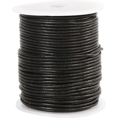CC Hobby Lædersnor - 2mm Sort - 50m - Lædersnor CC Hobby Lædersnor - 2mm Sort - 50m - Lædersnor