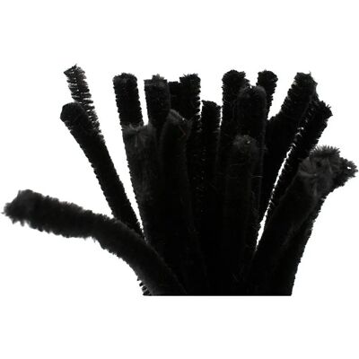 Fil chenille CC Hobby - 9mm x 30cm - Noir - 25pièces Fil chenille CC Hobby - 9mm x 30cm - Noir - 25pièces
