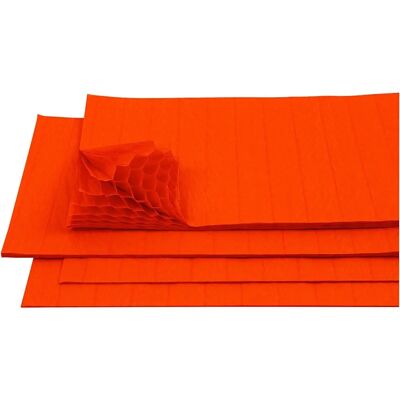 CC Hobby Honingraatpapier - 28x17,8cm - Oranje - 8 vellen CC Hobby Honingraatpapier - 28x17,8cm - Oranje - 8 vellen