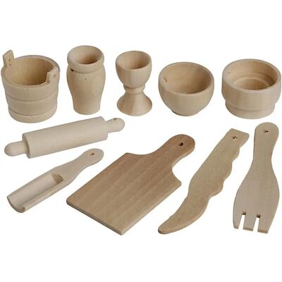 CC Hobby Birken Küchenwerkzeuge - 50 Stück - Mini Holz Dekoration CC Hobby Birken Küchenwerkzeuge - 50 Stück - Mini Holz Dekoration