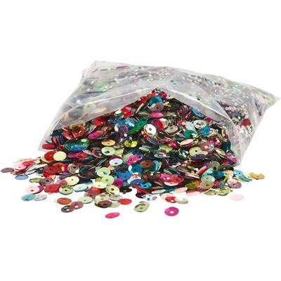 CC Hobby Sequins - 6mm Runde, Blandet Farver - Sequins CC Hobby Sequins - 6mm Runde, Blandet Farver - Sequins