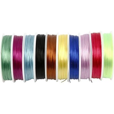 CC Hobby Elastischer Beading Cord - 1mm Flach 10x25m - Schmuckherstellung CC Hobby Elastischer Beading Cord - 1mm Flach 10x25m - Schmuckherstellung