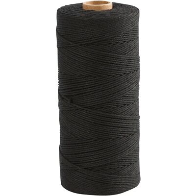 CC Hobby Cotton Twine - 315m, 1mm, Black - Thin Quality CC Hobby Cotton Twine - 315m, 1mm, Black - Thin Quality