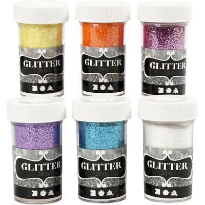 DIY Kit - Glitter - Assorted colors - 6x20 g DIY Kit - Glitter - Assorted colors - 6x20 g