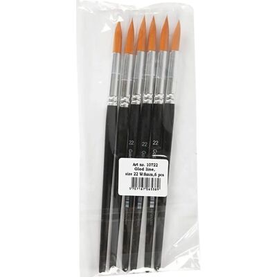 CC Hobby Gold Line Malepensel - Størrelse 22, Rund, 6 stk CC Hobby Gold Line Malepensel - Størrelse 22, Rund, 6 stk