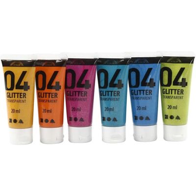 Creativ Company 32501 Acrylfarbe - Glitter, 6x20ml Creativ Company 32501 Acrylfarbe - Glitter, 6x20ml