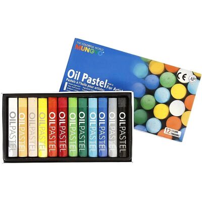 Pastelli a olio Mungyo - Colori assortiti - 12 pezzi - Gesso - CCH-38142 Pastelli a olio Mungyo - Colori assortiti - 12 pezzi - Gesso - CCH-38142