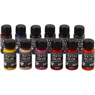 CC Hobby Textile Paint - 12x50ml - Basic Colors - Textile Paint CC Hobby Textile Paint - 12x50ml - Basic Colors - Textile Paint