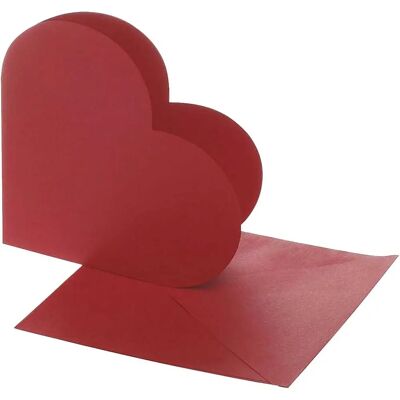 CC Hobby Herzförmige Karten - 12,5x12,5cm - Rot - 10 Sets CC Hobby Herzförmige Karten - 12,5x12,5cm - Rot - 10 Sets