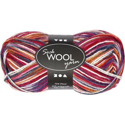 Creativ Company Garn - 200m Blau/Rot Harmonie - Sockenwolle Creativ Company Garn - 200m Blau/Rot Harmonie - Sockenwolle