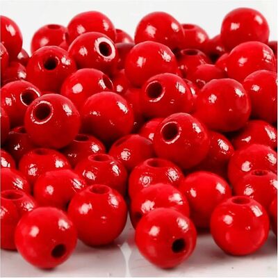 CC Hobby Röda träpärlor 8mm - Pärlor och knappar CC Hobby Röda träpärlor 8mm - Pärlor och knappar