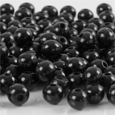 Perles en bois CC Hobby - 8mm Noir 80 pièces Perles en bois CC Hobby - 8mm Noir 80 pièces