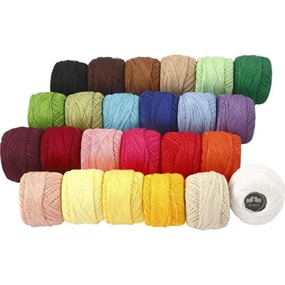 CC Hobby Mercerized Cotton Yarn - Assorted Colors - 24x20g CC Hobby Mercerized Cotton Yarn - Assorted Colors - 24x20g