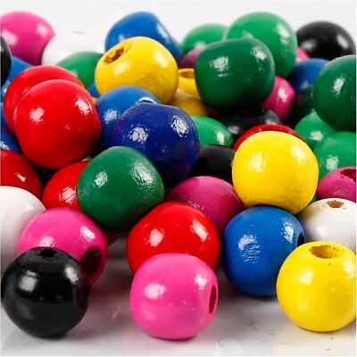 Mélange de perles en bois CC Hobby - 10mm, Couleurs variées, 70 pcs - Publicité Mélange de perles en bois CC Hobby - 10mm, Couleurs variées, 70 pcs - Publicité