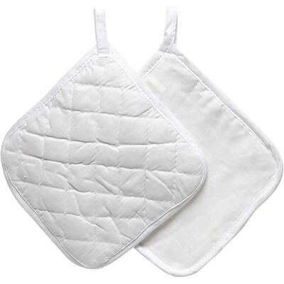 CC Hobby Topflappen - 20x20cm, Baumwolle, Weiß, 1 Paar CC Hobby Topflappen - 20x20cm, Baumwolle, Weiß, 1 Paar