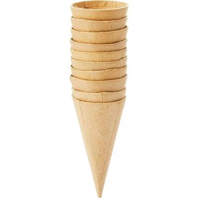 Cônes CC Hobby - 8cm de haut, 4cm de diamètre, 10 pièces - Décoration en papier mâché Cônes CC Hobby - 8cm de haut, 4cm de diamètre, 10 pièces - Décoration en papier mâché