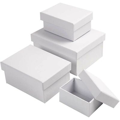 Creativ Company 264050 Aufbewahrungsbox - Rechteckig Weiß 4st Creativ Company 264050 Aufbewahrungsbox - Rechteckig Weiß 4st