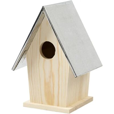 Niche à oiseaux avec toit en zinc - 13,5x11x19cm Niche à oiseaux avec toit en zinc - 13,5x11x19cm