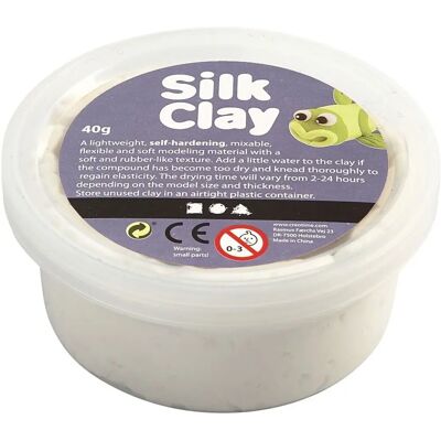 Silk Clay Hvid Modellervoks 40g - Selvhærdende, Let Silk Clay Hvid Modellervoks 40g - Selvhærdende, Let