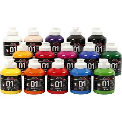 Creativ Company Acrylic Paint - Multi-color - 32000 - 15 x 500 ml - Acrylic Paint Creativ Company Acrylic Paint - Multi-color - 32000 - 15 x 500 ml - Acrylic Paint