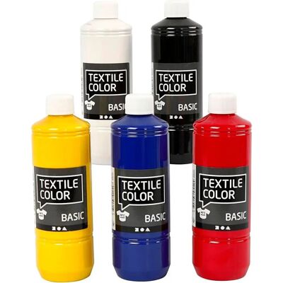 Creativ Company Textilfärg - Blanda färger - 5x500ml Creativ Company Textilfärg - Blanda färger - 5x500ml