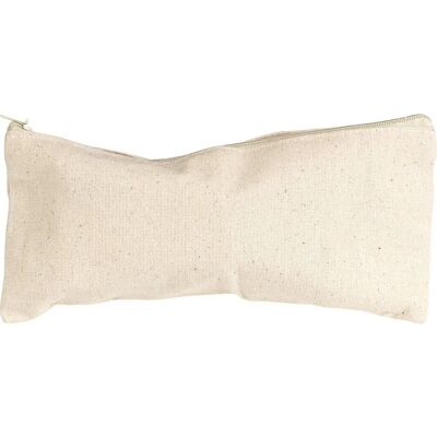 Beige Kanvas Pennfodral - 21x9 cm - Ljus Naturlig Färg Beige Kanvas Pennfodral - 21x9 cm - Ljus Naturlig Färg