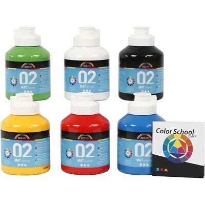 Creativ Company 32132 Akrylmaling - Primærfarver - 6x500ml Creativ Company 32132 Akrylmaling - Primærfarver - 6x500ml