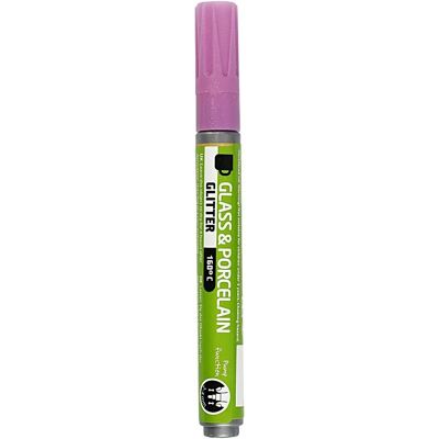 Marcador glitter rosa CC Hobby - Vetro e porcellana - 2-4mm Marcador glitter rosa CC Hobby - Vetro e porcellana - 2-4mm