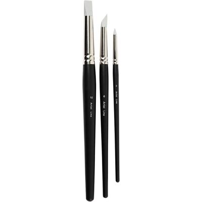 Creativ Company Ligne Artist Pinceaux - Plat, Angulé, Ronds - Fournitures d'art Creativ Company Ligne Artist Pinceaux - Plat, Angulé, Ronds - Fournitures d'art