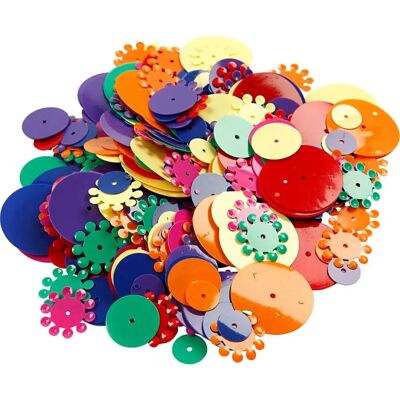 CC Hobby Paillettes - 10-25 mm, Assorties, Ronde - 250g CC Hobby Paillettes - 10-25 mm, Assorties, Ronde - 250g
