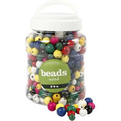 CC Hobby Wooden Beads - 8+10+12mm Assorted Colors - 540 pcs CC Hobby Wooden Beads - 8+10+12mm Assorted Colors - 540 pcs