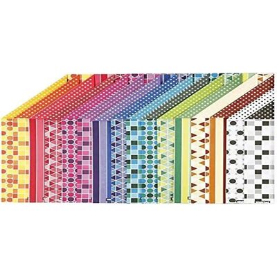 Color Bar Mönster A4-Papper - 250g - 16 Ark Color Bar Mönster A4-Papper - 250g - 16 Ark