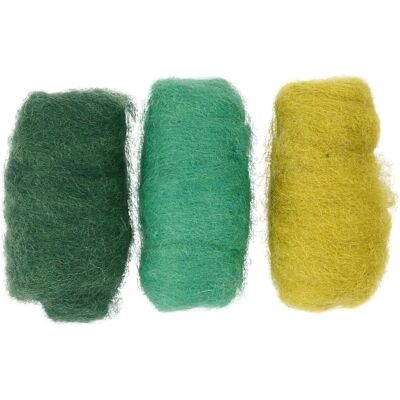 Lana cardata CC Hobby - Verde/Turchese - 3x10g - Lana Lana cardata CC Hobby - Verde/Turchese - 3x10g - Lana