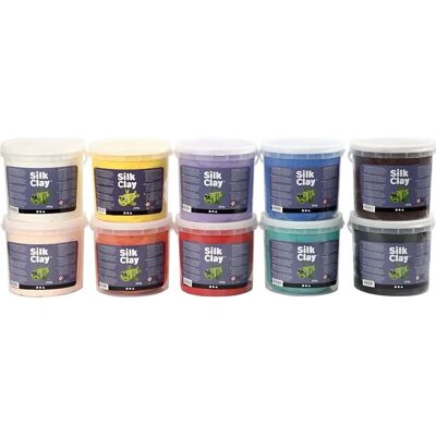 Silk Clay, 10x650g, Blandet farver - Modellervoks Silk Clay, 10x650g, Blandet farver - Modellervoks