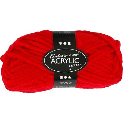 CC Hobby Laine Fantasia Acrylique - Rouge - 35m - Maxi - 50g - Publicité CC Hobby Laine Fantasia Acrylique - Rouge - 35m - Maxi - 50g - Publicité