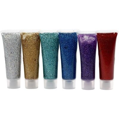 Creativ Company CCH-76142 Ansigtsmaling - Glitter Gel, 6 Farver Creativ Company CCH-76142 Ansigtsmaling - Glitter Gel, 6 Farver