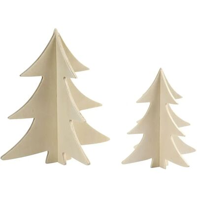 Sapin de Noël en Bois CC Hobby - 13+18cm - 2 pièces Sapin de Noël en Bois CC Hobby - 13+18cm - 2 pièces