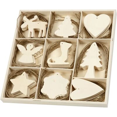 Creativ Company 56742 Weihnachtsornament - Holz 7-8cm 72 Stück Creativ Company 56742 Weihnachtsornament - Holz 7-8cm 72 Stück
