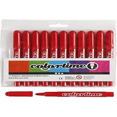 Creativ Company Colortime Markers, 12 pcs, Red - Markers Creativ Company Colortime Markers, 12 pcs, Red - Markers