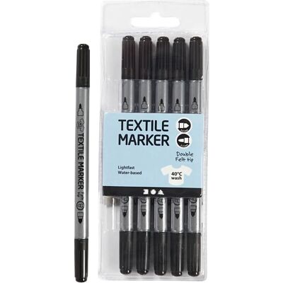 Creativ Company 34820 Permanent Marker - Fein-/Kugelschreiber Spitze Schwarz - 6 Stück Creativ Company 34820 Permanent Marker - Fein-/Kugelschreiber Spitze Schwarz - 6 Stück